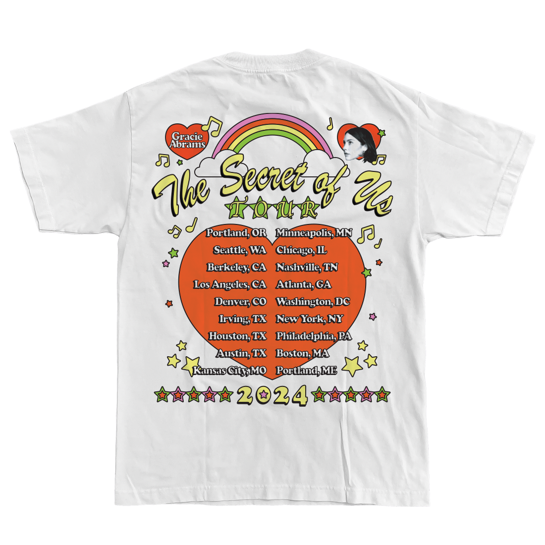 Gracie Abrams The Secret of Us Tour ’24 Dateback T-Shirt 383948